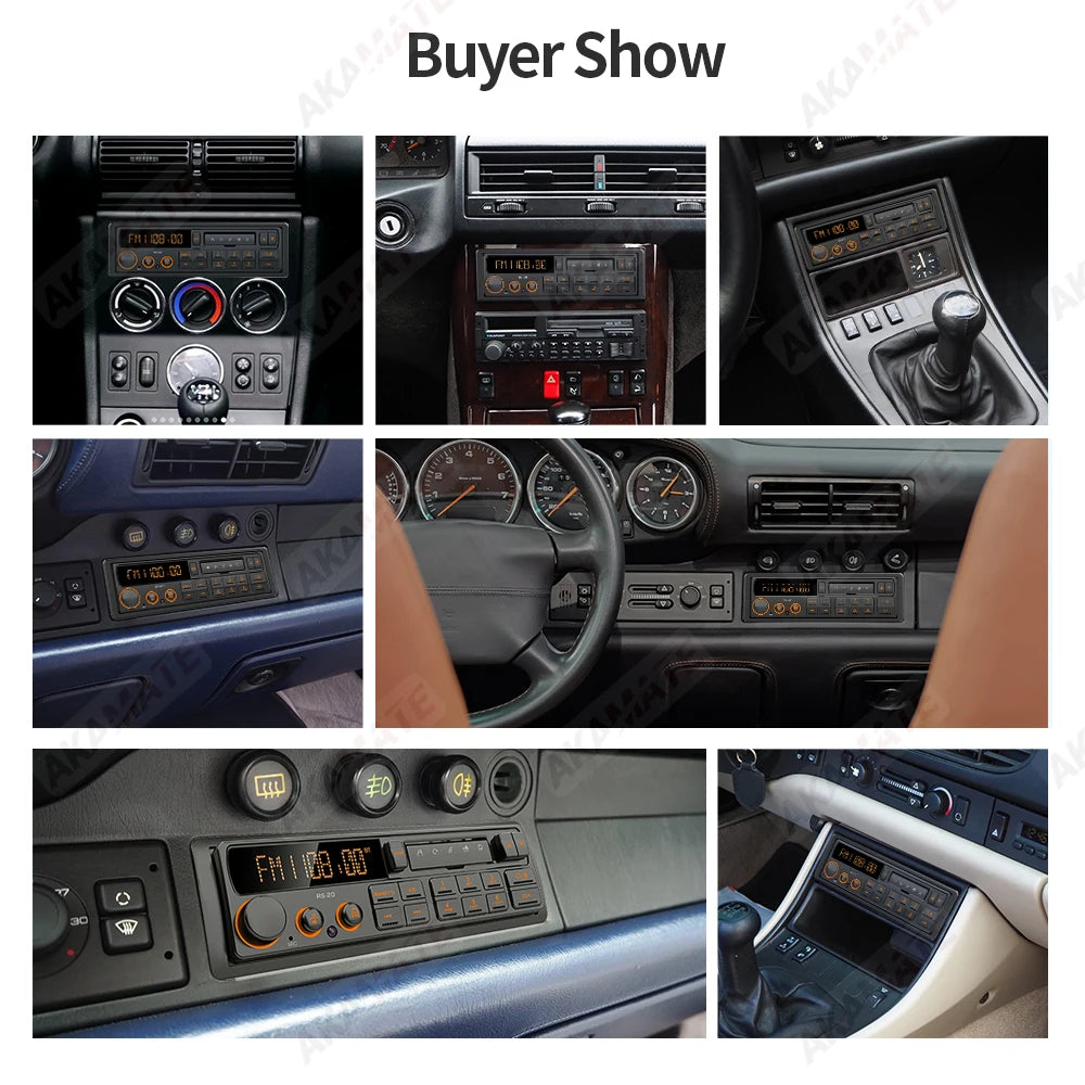 1 Din MP3 Retro Style Car Radio Bluetooth AUX FM AM RDS EQ QC3.0 Voice Control 12V Multimedia Stereo Head Unit USB TF Player