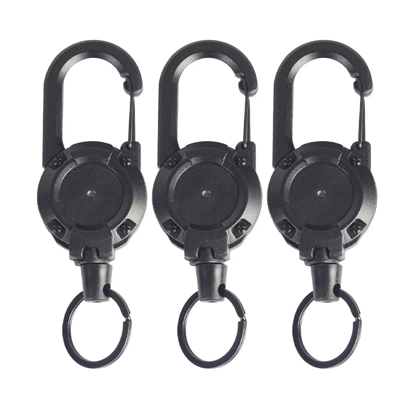 1-20PCS Outdoor Retractable Key Chain Mountaineering Buckle Key Chain Anti-loss Anti-theft High Rebound Metal Easy To Pull