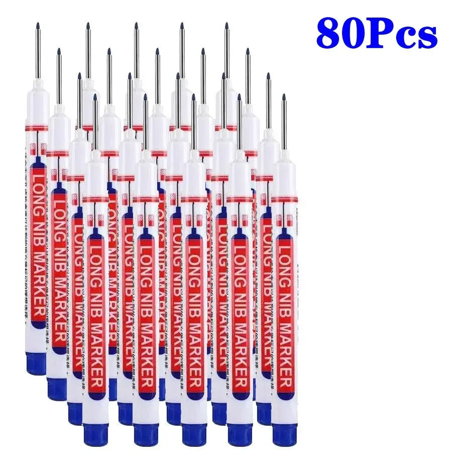 1-40PCS 20mm Deep Hole Long Nib Head Markers For Metal Perforating Pen Waterproof Bathroom Woodworking Decoration Multi-Purpose