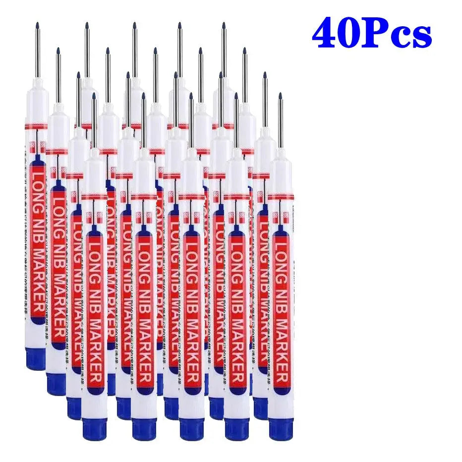 1-40PCS 20mm Deep Hole Long Nib Head Markers For Metal Perforating Pen Waterproof Bathroom Woodworking Decoration Multi-Purpose