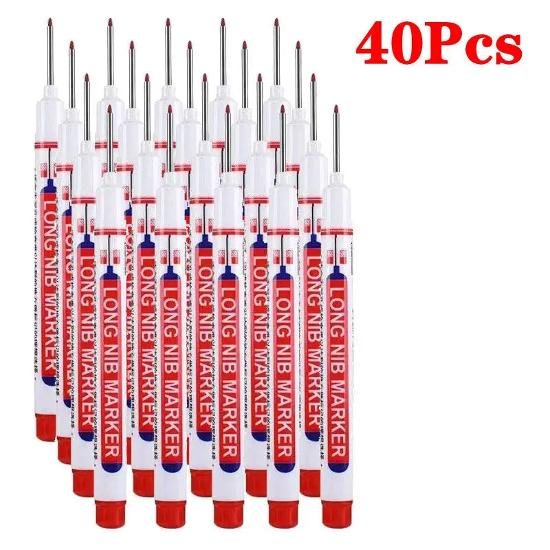 1-40PCS 20mm Deep Hole Long Nib Head Markers For Metal Perforating Pen Waterproof Bathroom Woodworking Decoration Multi-Purpose