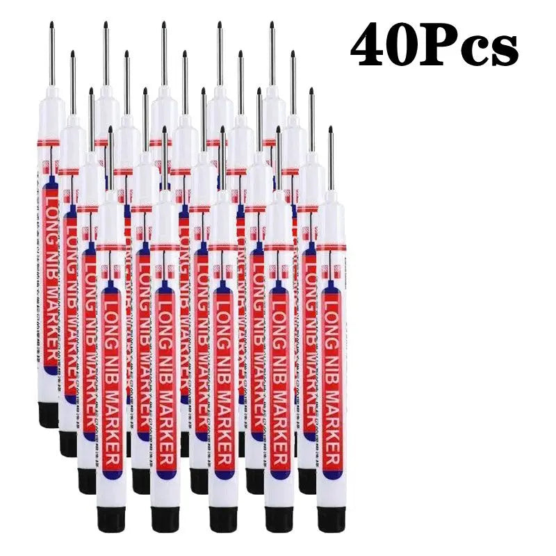 1-40PCS 20mm Deep Hole Long Nib Head Markers For Metal Perforating Pen Waterproof Bathroom Woodworking Decoration Multi-Purpose