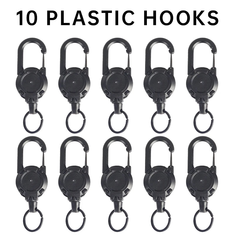 1-20PCS Outdoor Retractable Key Chain Mountaineering Buckle Key Chain Anti-loss Anti-theft High Rebound Metal Easy To Pull