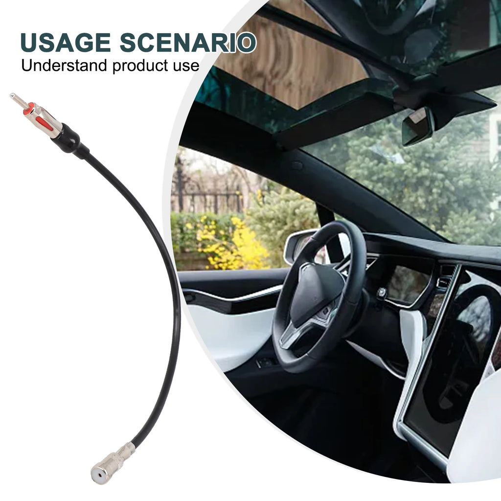 1 X Car Stereo Antenna Adapter ISO To DIN Cable Truck Player Stereo Antenna Adapter Radio Converter Cable FM AM Radio Tools