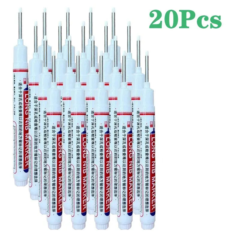 1-40PCS 20mm Deep Hole Long Nib Head Markers For Metal Perforating Pen Waterproof Bathroom Woodworking Decoration Multi-Purpose