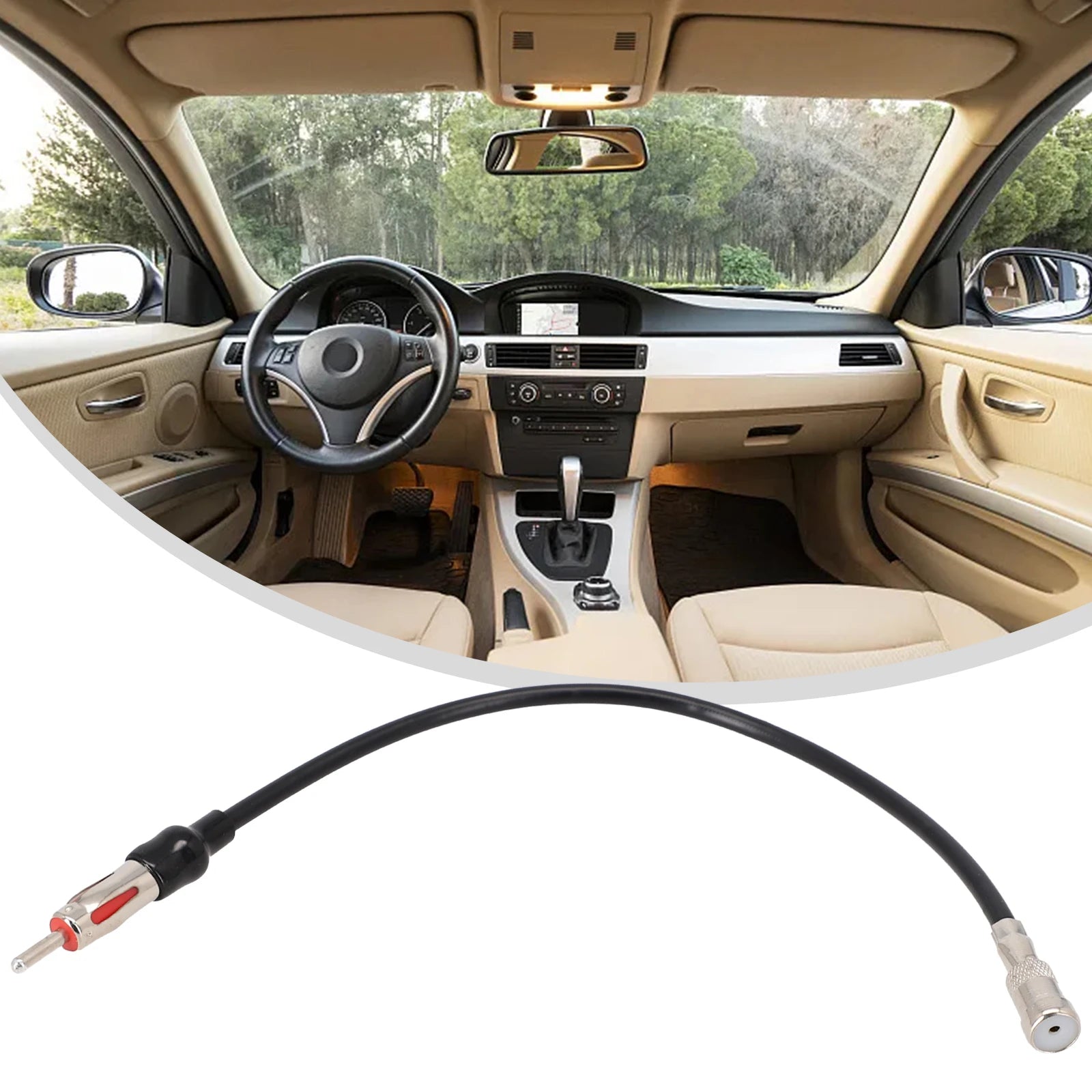 1 X Car Stereo Antenna Adapter ISO To DIN Cable Truck Player Stereo Antenna Adapter Radio Converter Cable FM AM Radio Tools