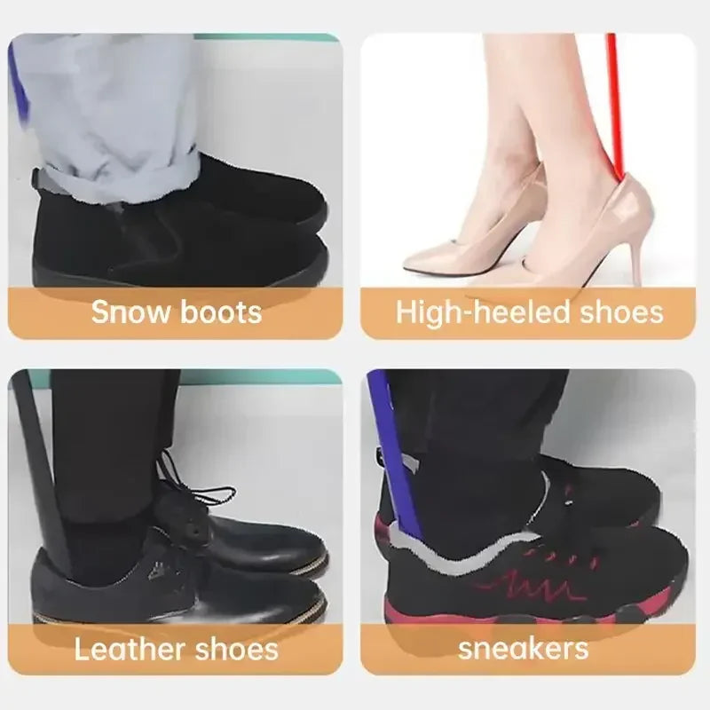 1/2pc long flexible plastic shoe horn for easy wearing of shoes in multiple colors-shoe lifter and spoon shaped shoe accessories
