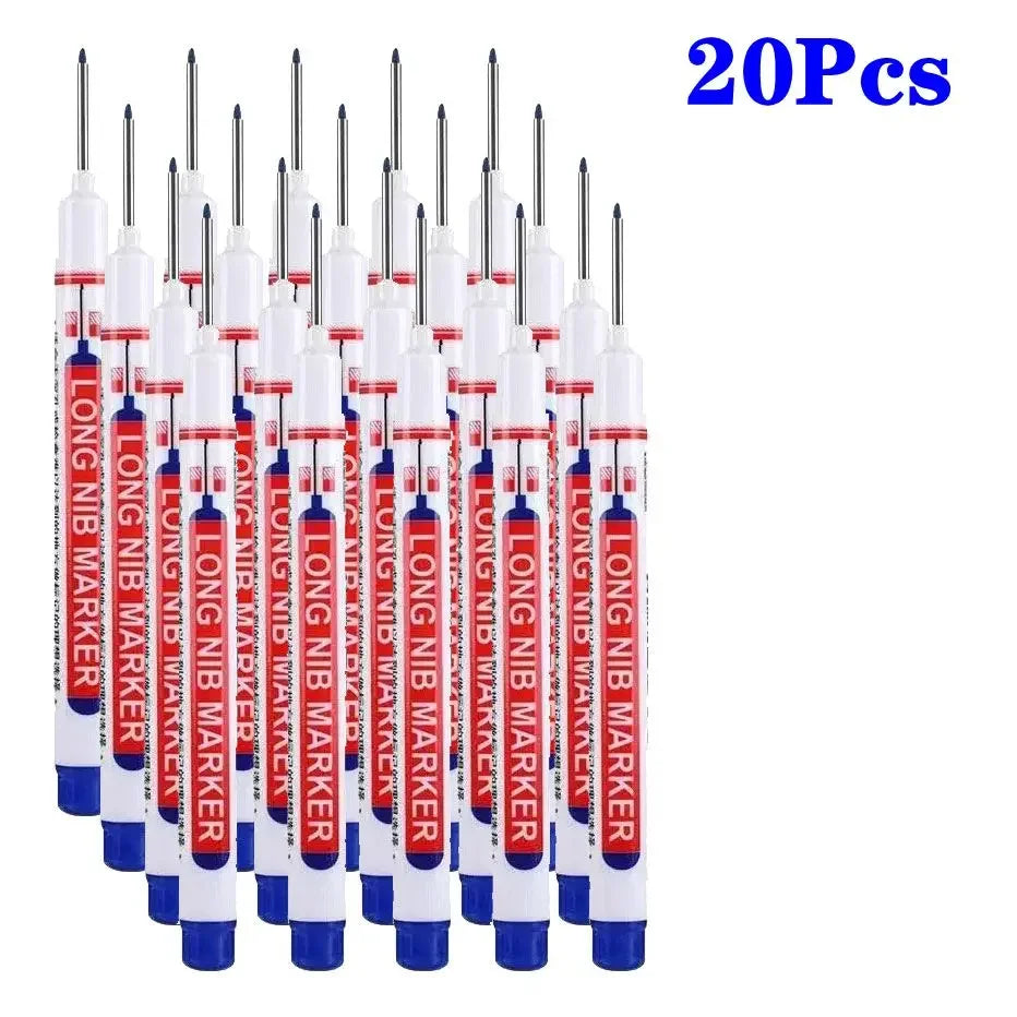 1-40PCS 20mm Deep Hole Long Nib Head Markers For Metal Perforating Pen Waterproof Bathroom Woodworking Decoration Multi-Purpose