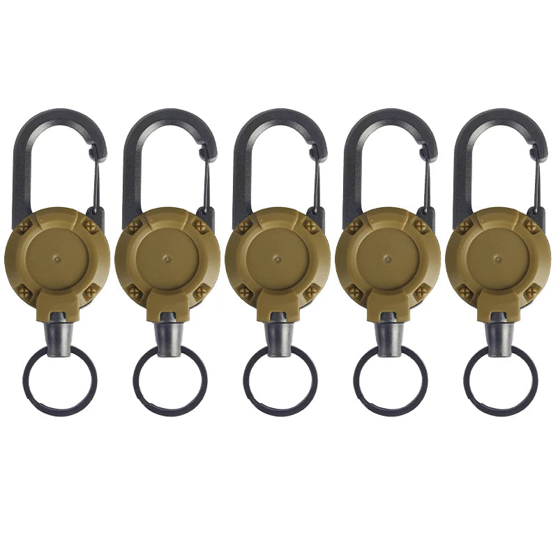 1-20PCS Outdoor Retractable Key Chain Mountaineering Buckle Key Chain Anti-loss Anti-theft High Rebound Metal Easy To Pull