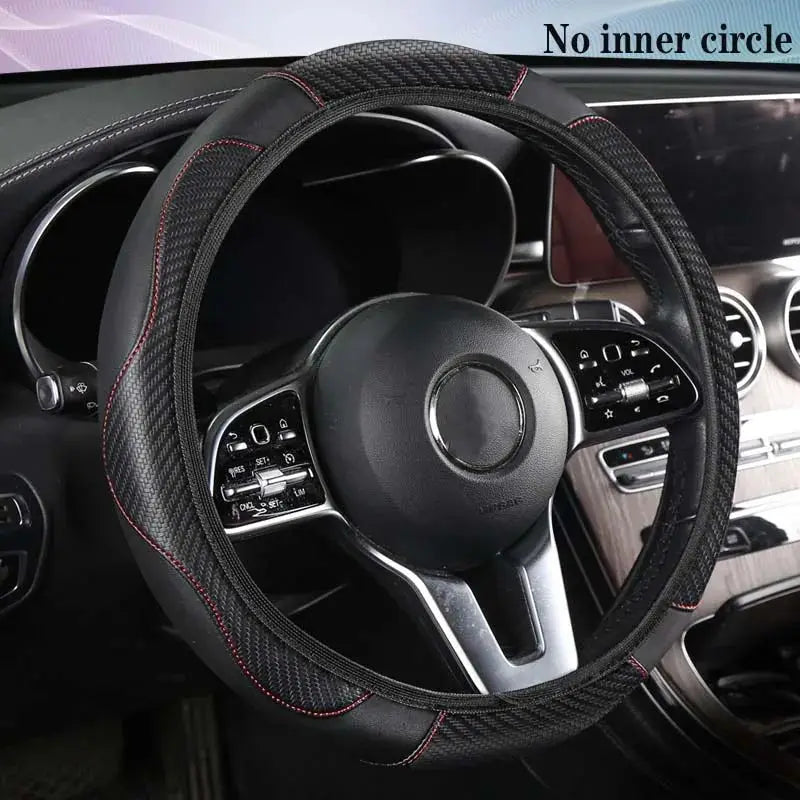 1 Piece of Car Steering Wheel Cover Accessory, Breathable and Anti Slip PU Leather Steering Wheel Cover, Suitable for 37-38cm Se
